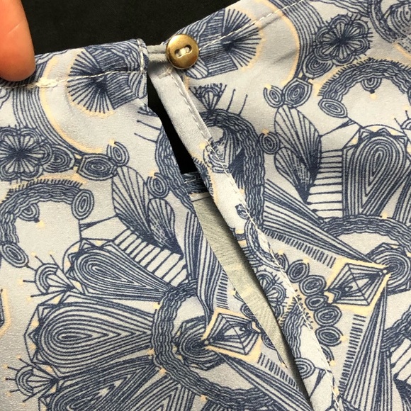 Blue Long Sleeve Printed Blouse Paraphrase - Picture 5 of 7